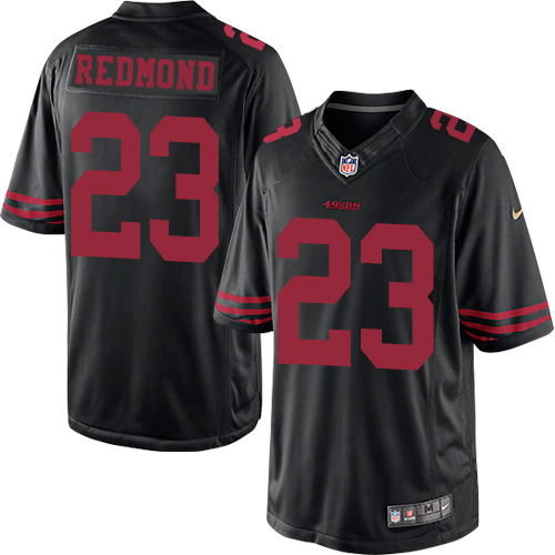Men's Limited Will Redmond Nike Jersey Black Alternate - #23 NFL San Francisco 49ers